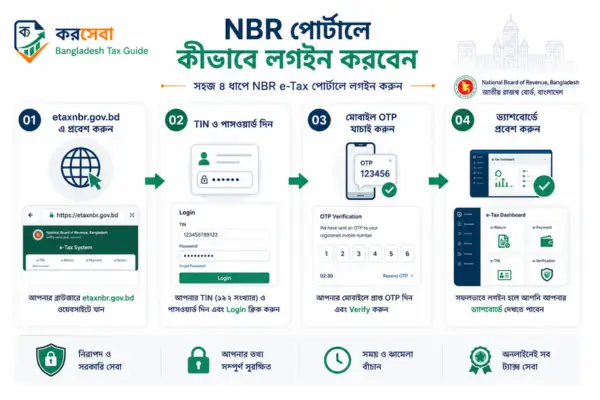NBR etaxnbr পোর্টালে লগইন করার ধাপ বাংলাদেশ করসেবা