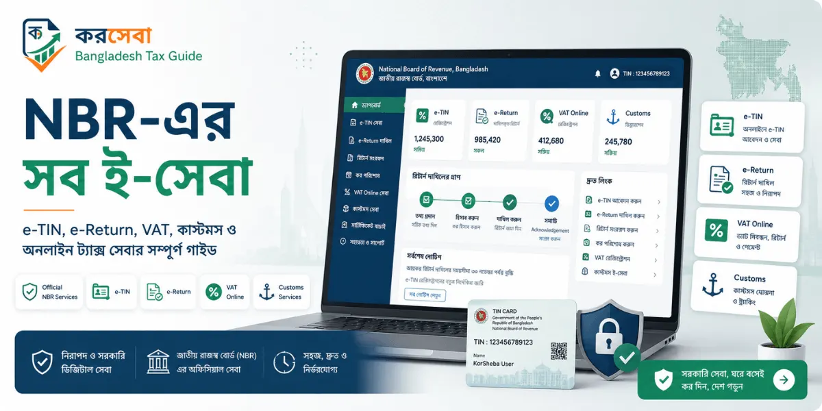 NBR ই-সেবা বাংলাদেশ সম্পূর্ণ তালিকা করসেবা